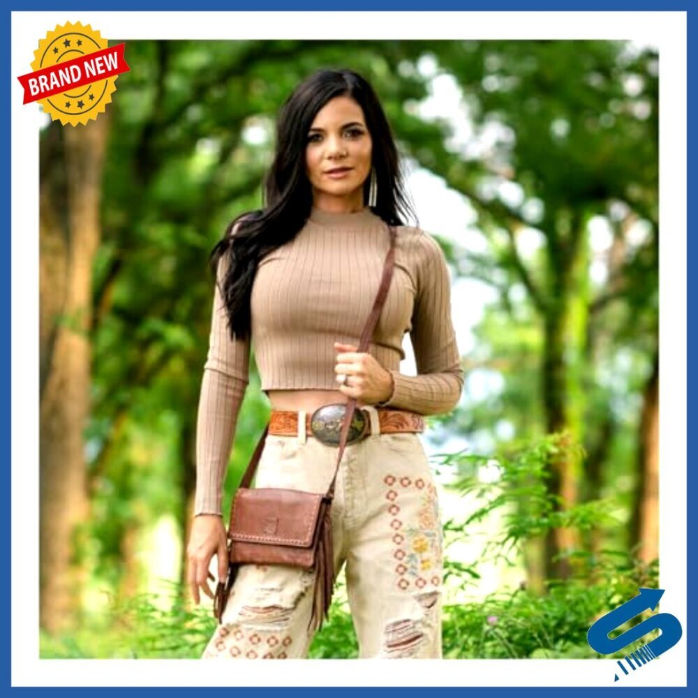 Buffalo Leather Crossbody Bag with Multiple Pockets for Casual Outings - Picture 2 of 6